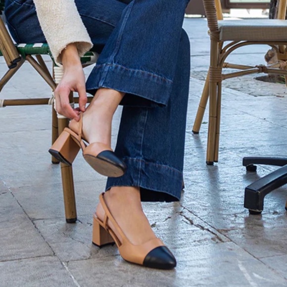 L’Intervalle Slingback leather heels - Picture 2 of 5